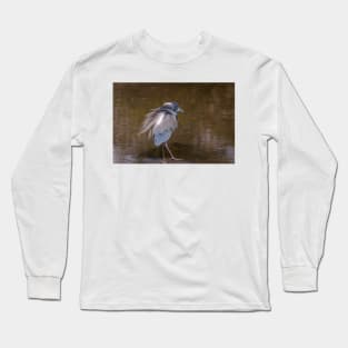 Tri-colored Heron Wind Blown Long Sleeve T-Shirt